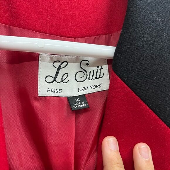 Le Suit vintage Red and Black Double-Breasted wool Blazer - Picture 2 of 4